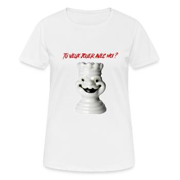 Tu veux jouer avec moi ? - T-shirt respirant Femme - blanc - Devant - AI Model Female 172 dark (172cm)