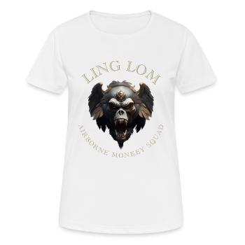 LING LOM - Airborne Monkey Squad - T-shirt respirant Femme - blanc - Devant - AI Model Female 172 dark (172cm)