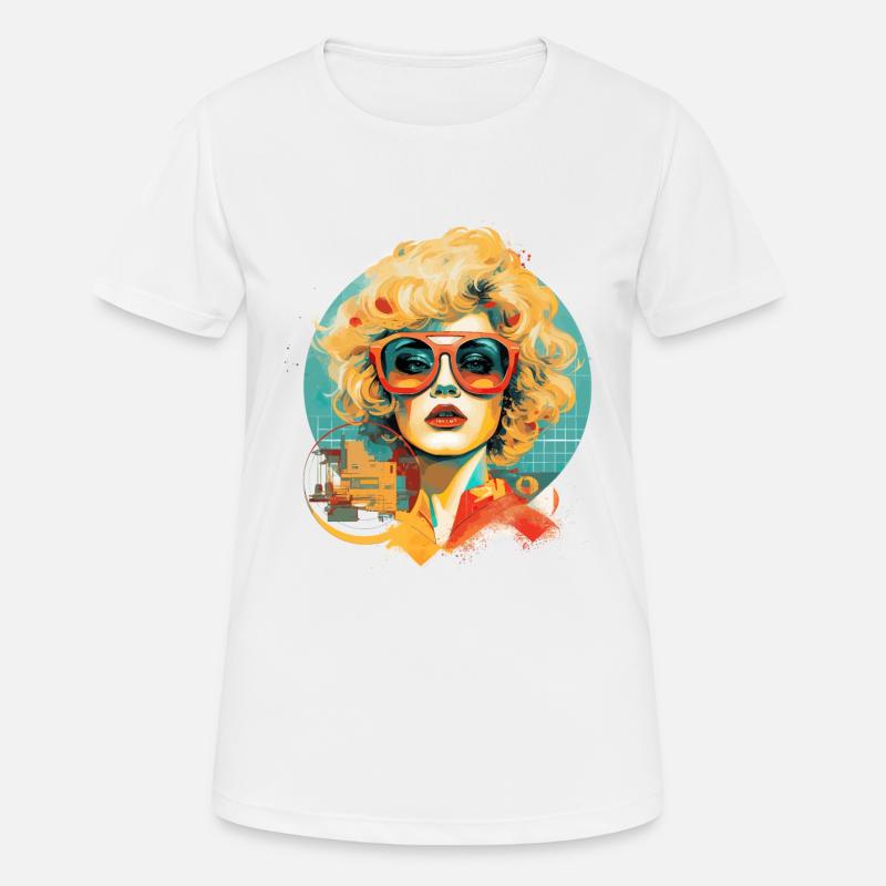 Retro Glam: Curls - Women's Breathable T-Shirt - white
