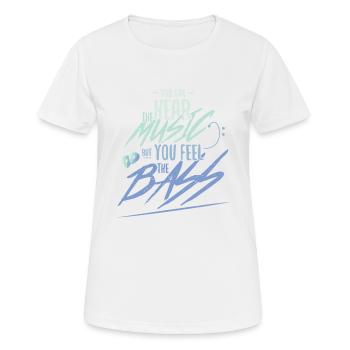 Bassist, Musiker, Bassgitarre - Frauen T-Shirt atmungsaktiv - Weiß - Vorne - AI Model Female 172 dark (172cm)