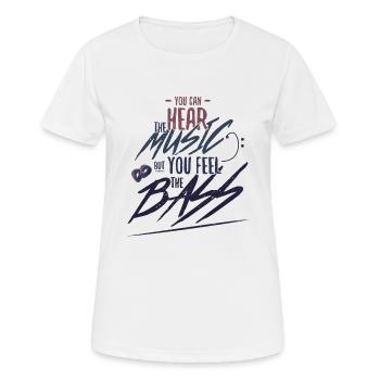 Musiker einzigartige Bassgitarren-Phrase - Frauen T-Shirt atmungsaktiv - Weiß - Vorne - AI Model Female 172 dark (172cm)