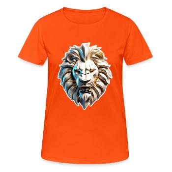 Lion's Head - Women's Breathable T-Shirt - neon orange - Front - AI Model Female 172 dark (172cm)