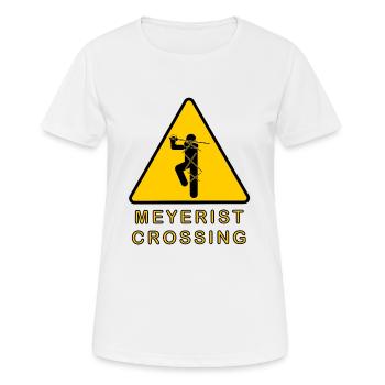 HEMA Meyerist Crossing Schwertkampf - Frauen T-Shirt atmungsaktiv - Weiß - Vorne - AI Model Female 172 dark (172cm)