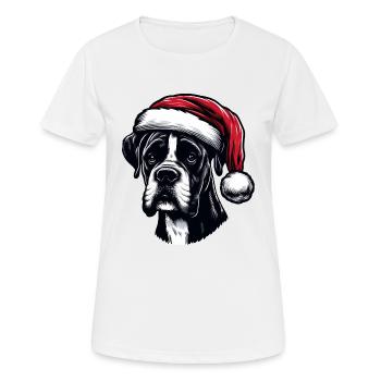 Boxerhund Weihnachtsgeschenke - Frauen T-Shirt atmungsaktiv - Weiß - Vorne - AI Model Female 172 dark (172cm)