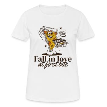 Bande dessinée de pizza - T-shirt respirant Femme - blanc - Devant - AI Model Female 172 dark (172cm)