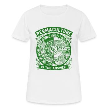Permaculture Is The Answer - Women's Breathable T-Shirt - white - Front - AI Model Female 172 dark (172cm)