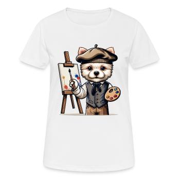Cute Dog Artist - Women's Breathable T-Shirt - white - Front - AI Model Female 172 dark (172cm)