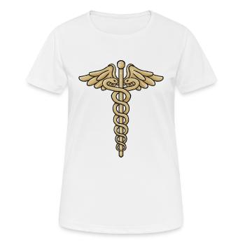 Caducée, bâton d’hermès - T-shirt respirant Femme - blanc - Devant - AI Model Female 172 dark (172cm)