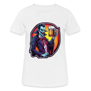 Vampire / Dracula / Suceur de sang / Halloween / Mythe - T-shirt respirant Femme - blanc - Devant - AI Model Female 172 dark (172cm)