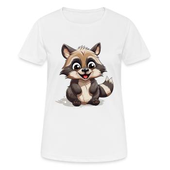 raccoon logo raccoon - Women's Breathable T-Shirt - white - Front - AI Model Female 172 dark (172cm)