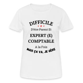 Es ist schwer, ein Elternteil und ein Buchhalter zu sein - Frauen T-Shirt atmungsaktiv - Weiß - Vorne - AI Model Female 172 dark (172cm)