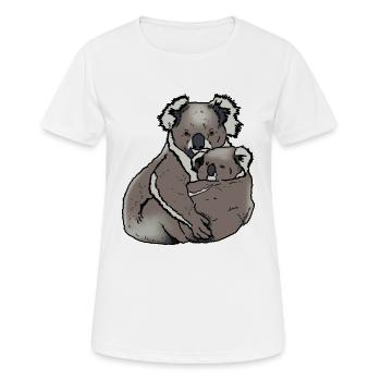 Koala - Mama mit Baby - Frauen T-Shirt atmungsaktiv - Weiß - Vorne - AI Model Female 172 dark (172cm)
