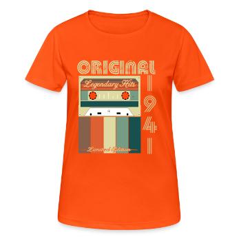 Legendäres Jubiläum 1941 - Frauen T-Shirt atmungsaktiv - Neonorange - Vorne - AI Model Female 172 dark (172cm)