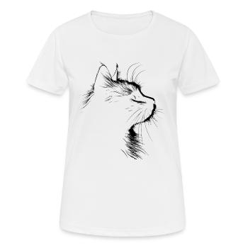 Cat, Cat Motif, Cat Face - Women's Breathable T-Shirt - white - Front - AI Model Female 172 dark (172cm)