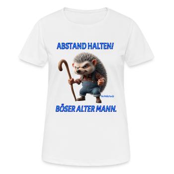 Opa Prickly Abstand halten boeser alter Mann - Frauen T-Shirt atmungsaktiv - Weiß - Vorne - AI Model Female 172 dark (172cm)