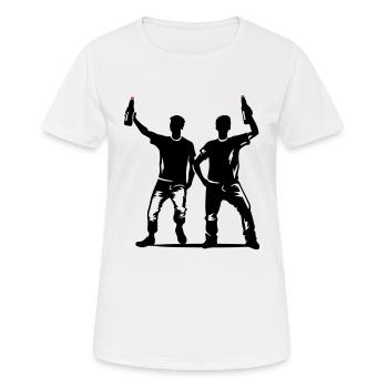 Drinker Silhouette Icon - Women's Breathable T-Shirt - white - Front - AI Model Female 172 dark (172cm)