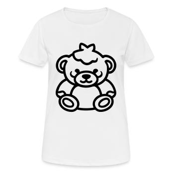 Ours en peluche - T-shirt respirant Femme - blanc - Devant - AI Model Female 172 dark (172cm)