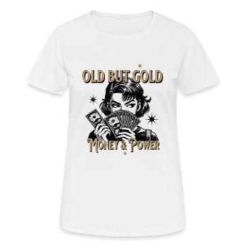 Vieil argent et pouvoir en or - T-shirt respirant Femme - blanc - Devant - AI Model Female 172 dark (172cm)