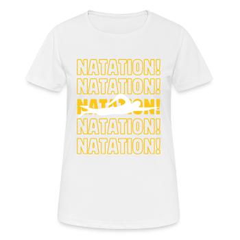 Schwimmen Schwimmen Schwimmen - Frauen T-Shirt atmungsaktiv - Weiß - Vorne - AI Model Female 172 dark (172cm)