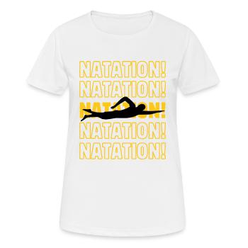 Schwimmen Schwimmen Schwimmen - Frauen T-Shirt atmungsaktiv - Weiß - Vorne - AI Model Female 172 dark (172cm)