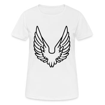 Ailes d'ange - T-shirt respirant Femme - blanc - Devant - AI Model Female 172 dark (172cm)