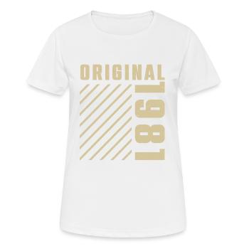 Original 1981 Authentic 1981 Vintage Bursdag - T-shirt respirant Femme - blanc - Devant - AI Model Female 172 dark (172cm)