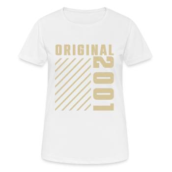 Original 2001 Authentic 2001 Vintage Bursdag - T-shirt respirant Femme - blanc - Devant - AI Model Female 172 dark (172cm)