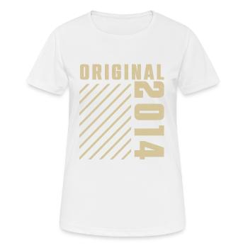 Original 2014 Authentic 2014 Vintage Bursdag - T-shirt respirant Femme - blanc - Devant - AI Model Female 172 dark (172cm)