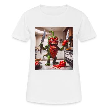 vegetables downfall Apocalypse Monster pepper - Women's Breathable T-Shirt - white - Front - AI Model Female 172 dark (172cm)