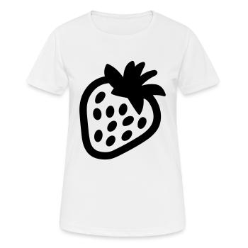 Erdbeere - Frauen T-Shirt atmungsaktiv - Weiß - Vorne - AI Model Female 172 dark (172cm)