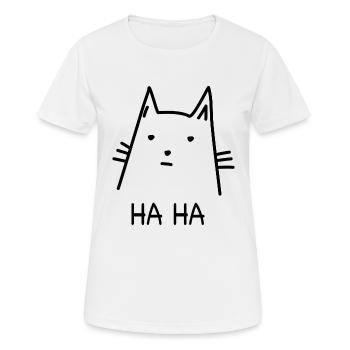 Chat Haha Cadeau d’ami chat - T-shirt respirant Femme - blanc - Devant - AI Model Female 172 dark (172cm)