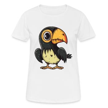 Toucan oiseau Halloween Drôle Zombie - T-shirt respirant Femme - blanc - Devant - AI Model Female 172 dark (172cm)