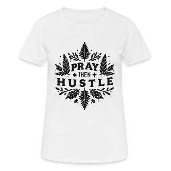 Bete dann: Hektik - Frauen T-Shirt atmungsaktiv - Weiß - Vorne - AI Model Female 172 dark (172cm)