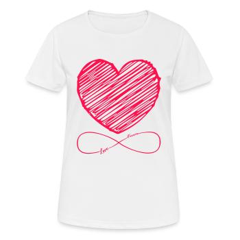 Heart Love Unendlich - Frauen T-Shirt atmungsaktiv - Weiß - Vorne - AI Model Female 172 dark (172cm)