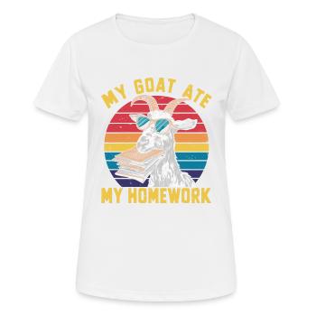 Ma chèvre a mangé mes devoirs - T-shirt respirant Femme - blanc - Devant - AI Model Female 172 dark (172cm)