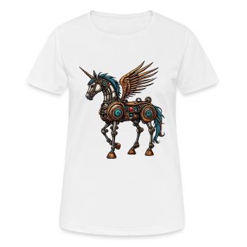 Cheval steampunk - T-shirt respirant Femme - blanc - Devant - AI Model Female 172 dark (172cm)