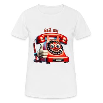 téléphone parlant - T-shirt respirant Femme - blanc - Devant - AI Model Female 172 dark (172cm)