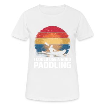 Kayak humor for adventurers - Women's Breathable T-Shirt - white - Front - AI Model Female 172 dark (172cm)