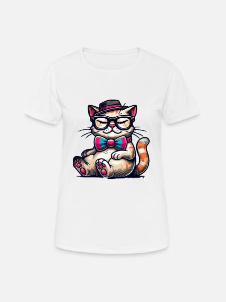 stylish cat - Women's Breathable T-Shirt - white