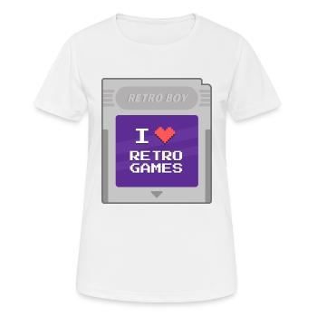 Retro Boy - Ich liebe Retrogames - Frauen T-Shirt atmungsaktiv - Weiß - Vorne - AI Model Female 172 dark (172cm)