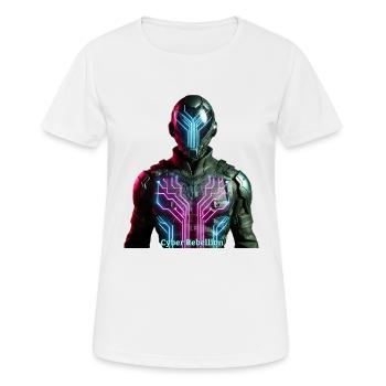 Cyber-rébellion - Fantôme numérique - T-shirt respirant Femme - blanc - Devant - AI Model Female 172 dark (172cm)