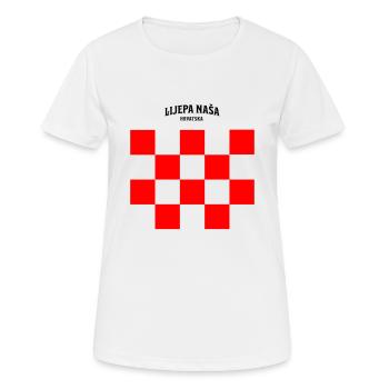LIJEPA NAŠA HRVATSKA - Frauen T-Shirt atmungsaktiv - Weiß - Vorne - AI Model Female 172 dark (172cm)