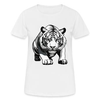 Tigre - Design animalier - T-shirt respirant Femme - blanc - Devant - AI Model Female 172 dark (172cm)