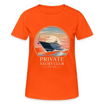 Private Yacht Club - Women's Breathable T-Shirt - neon orange - Front - AI Model Female 172 dark (172cm)