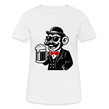 Affe Bier Sir - Frauen T-Shirt atmungsaktiv - Weiß - Vorne - AI Model Female 172 dark (172cm)