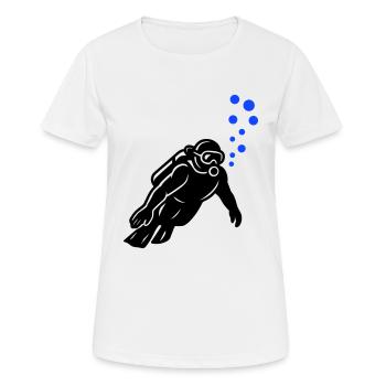 Taucher Silhouette - Frauen T-Shirt atmungsaktiv - Weiß - Vorne - AI Model Female 172 dark (172cm)