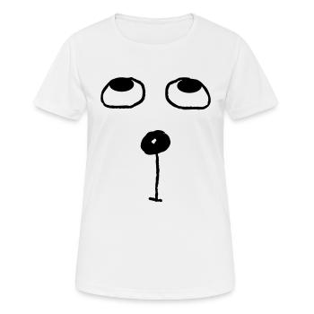 Lustiges Katzengesicht - Frauen T-Shirt atmungsaktiv - Weiß - Vorne - AI Model Female 172 dark (172cm)