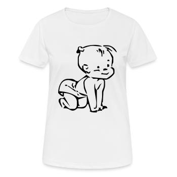 Baby - Frauen T-Shirt atmungsaktiv - Weiß - Vorne - AI Model Female 172 dark (172cm)