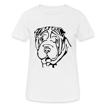 SHAR PEI Hunde Hund Shar-Pei Wilsigns - Frauen T-Shirt atmungsaktiv - Weiß - Vorne - AI Model Female 172 dark (172cm)