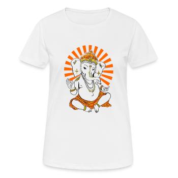 Yoga Ganesha Bouddha Inde hindoue Gott Shanti NAMA - T-shirt respirant Femme - blanc - Devant - AI Model Female 172 dark (172cm)